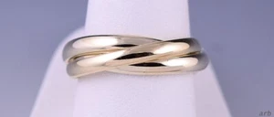 Pretty 8K Multi-Tone Gold Rolling "Trinity" Ring Size 8.75 - Picture 1 of 7