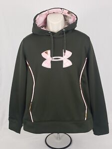 Under Armour Storm Womens XL Loose Hoodie Hunting Camou Pink Green Polyester