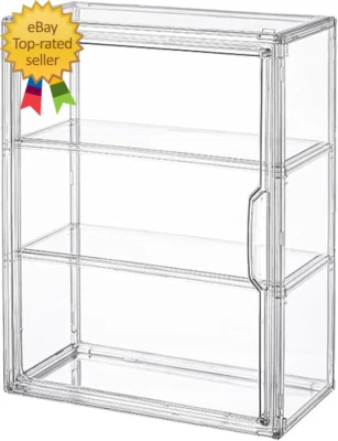 3 Tiers Clear Display Case for Figures, Acrylic Storage Organizers Box with Magn - Image 1 of 4