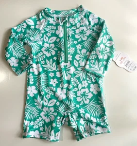 Wonder Nation Verde Floral Infantil 3-6 Meses UPF +50 Rash Gard Unisex Nuevo - Imagen 1 de 11
