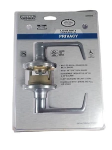 Universal Hardware Light Duty Commercial Privacy Lever Satin Chrome Bed Bath - Picture 1 of 5