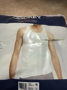 Jockey Classic Men's 100% Cotton Man A-Shirt Tank - 2 Pack Size XXL White New - Picture 1 of 2
