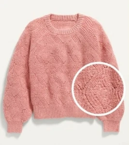 Old Navy Cable Knit Blouson Sleeve Pullover Sweater For Girls XXL (18) NWT - Picture 1 of 2