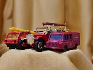 Lot of 3 Fire engines Rolls-Royce Land Rover Matchbox Vintage Diecast car model - Picture 1 of 22