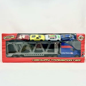 Vintage Toys R Us Truck Fastlane Highway Transporter Metall Die Cast 4 Autos NEU - Bild 1 von 22