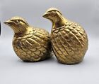 Vintage MCM Brass Quail Partridge Birds Figurines Made in Korea Set Of 2