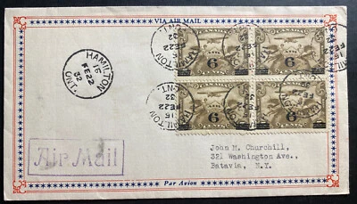 1932 Hamilton Canada First Day Airmail Cover FDC To Batavia NY USA Sc#C3 - Image 1 of 2
