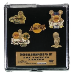 2009 LOS ANGELES LAKERS 5 PIN SET NBA CHAMPIONS THE FINALS LIMITED EDITION NEW - Picture 1 of 5