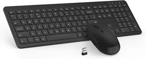 Ultra Slim Quiet Wireless USB Keyboard & Mouse with Numeric Keyboard - Black - Picture 1 of 10