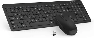 Ultra Slim Quiet Wireless USB Keyboard & Mouse with Numeric Keyboard - Black - Image 1 of 4