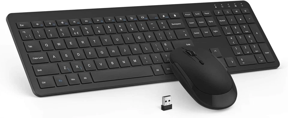 Ultra Slim Quiet Wireless USB Keyboard & Mouse with Numeric Keyboard - Black - Image 1 of 4