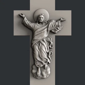 Modelos 3d STL para CNC, Artcam, Aspire, relieve Cruz jesus - Imagen 1 de 3