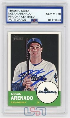 Nolan Arenado St. Louis Cardinals Signed 2012 Topps heritage #20 PSA/DNA GEM 10 - Image 1 of 2