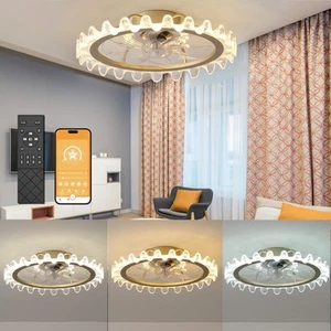 Ceiling Fan with Lights, Flush Mount Gold Ceiling Fan with Lights and Remote,... - Picture 1 of 5
