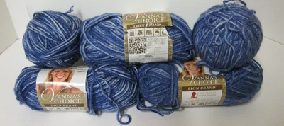 Lote de Fios Lion Brand Vannna's Choice #300 Denim Mist 11,5 oz Peso Total #4 - Imagem 1 de 3