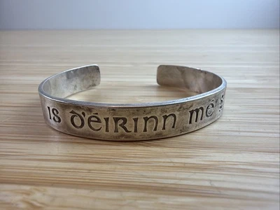 925 Sterling Silver Vintage Bracelet JMH IRELAND I am of Ireland Etched - Image 1 of 4