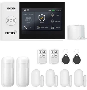 Kit Sistema di Sicurezza WiFi+GSM/4G Home Smart Alarm,Sistema di Allarme Antifurto Wireless Fai da Te - Foto 1 di 8