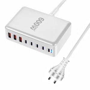 NEW 600W GaN Multi Port Charger Block, 8 Ports USB C Fast Charger Hub - Bild 1 von 2