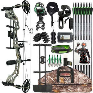 Archery Compound Bow 35-70lbs Alloy Riser Let-off 80% 320FPS BowHunting Shooting - Picture 1 of 21