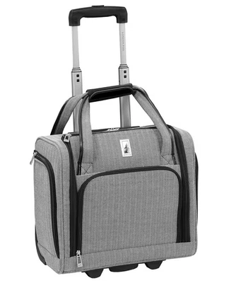 Newcastle 15-Inch Underseater, Telescoping Handles,Black White Herringbone - Image 1 of 4