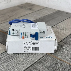 Live RSA 120B-030 30mA 20 Amp 6KA einpolig Typ A Mini RCBO B Kurve B20 NEU - Bild 1 von 11