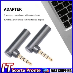Adattatore convertitore audio maschio-femmina da 3,5 mm ad angolo retto di 90 gr - Zdjęcie 1 z 8