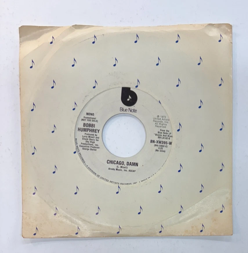 Bobbi Humphrey Blue Note DJ Only "Chicago, Dame" Mono/Stereo 45rpm 1974 - Image 1 of 2