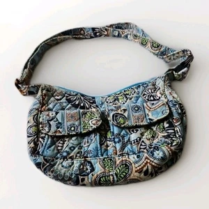 Vera Bradley Java Blue Crossbody Bag Adjustable Strap Pockets Quilted Zip Purse - Picture 1 of 6