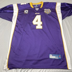 Minnesota Vikings Jersey Mens 2XL NFL Football Brett Favre 50th Patch Reebok - Picture 1 of 21