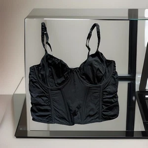 Gilly Hicks Black Crop Corset Top Size M (S/M) - Picture 1 of 9