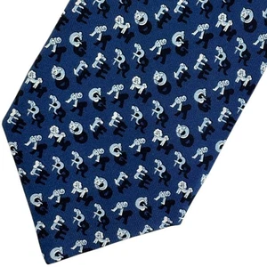 100 % neue SALVATORE FERRAGAMO Seidenkrawatte marineblau Tierbuchstaben ORIGINAL 251092 - Bild 1 von 3