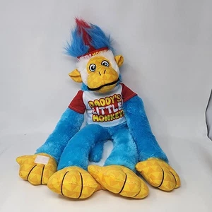 Mohawk Monkey Daddy's Little Monkey Yellow Blue Hanging Plush Hook & Loop Hands - Picture 1 of 7