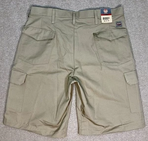 RED KAP Uniform Cargo Shorts Mens 34 Khaki Tan Twill Canvas Work 11" Inseam NEW - Picture 1 of 12