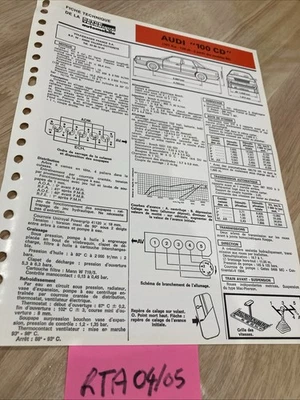 Scheda Tecnica Automobile Audi 100 CD 138CV A Partire Dal 1985 Edizione 1985 RTA - Immagine 1 di 3