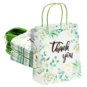50x Kraft Paper Gift Bags with Handles Bulk for Small Business, Boutique, Party - Picture 1 of 5