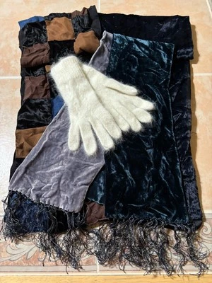 Lote de 3 bufandas de invierno para mujer/1 par de guantes/colores preciosos/muy elegantes Foto 1 de 4