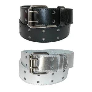 CTM Kid's Leather Two Hole Jean Belt (Pack of 2 Colors) - Picture 1 of 4