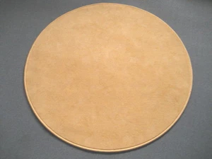 2821 runder Teppich Kräuselvelours rund 90 cm Kettelteppich + Vliesrücken gelb - Bild 1 von 1