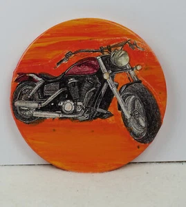 Posajeros de vidrio elegantes, azulejo de cerámica, tapa de cerveza, hechos a mano, motocicleta - Imagen 1 de 2