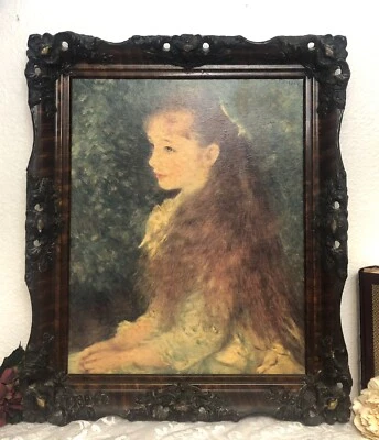 古董框架/雷诺阿复制品瑞士手绘La Petite Irene — 第 1/4 张图片