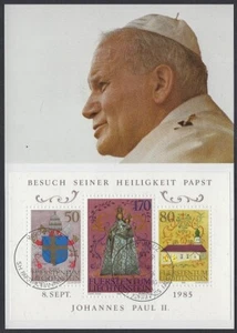 v6318 Liechtenstein/Papst Johannes Paul II MiNr Block 12 auf Maxicard MK Nr. 56 - Bild 1 von 1