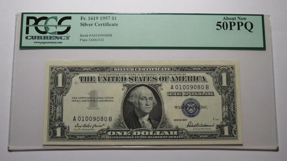 $1 1957 Fancy Serial Number Silver Certificate Currency Bank Note Bill NEW50PPQ - Image 1 of 3