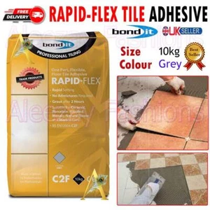 10kg Rapid-Flex Tile Adhesive Rapid Fast Setting Floor Wall Ceramic - Grey - Picture 1 of 6