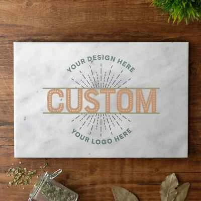 Custom Printed Solid Marble Chopping Board Custom Printed Cheese Board - Image 1 of 4
