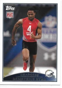 2009 Topps Football Demetrius Byrd Rookie Card Chargers - Picture 1 of 2