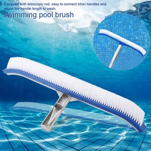 18in Swimming Pool Wall Brush Cleaning Tools Aluminum Handle for Pond Spa Hot - Picture 1 of 12
