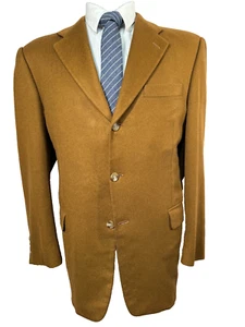 Chaqueta Blazer Abrigo Deportivo HICKEY FREEMAN Para Hombres Marrón CACHEMIRA PURA Calce Clásico 42S - Imagen 1 de 10