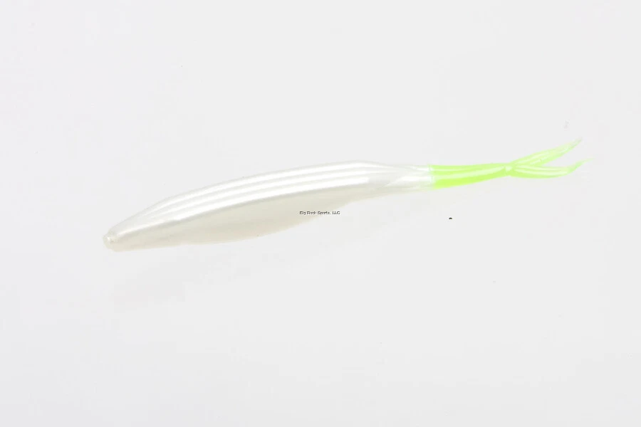 Zoom Bait Salty Super Fluke Bait-pack of 10 White Pearl Chartruese 5-in 428557
