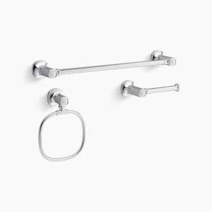Kohler Terzet Set Accessori Bagno 3 Pezzi Finitura Nichel Spazzolato Scatola Aperta - Foto 1 di 1
