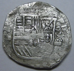 1592 FELIPE II 4 REALES SEGOVIA MACUQUINA ENSAYADOR I PLATA COB ESPAÑA - Imagen 1 de 7
